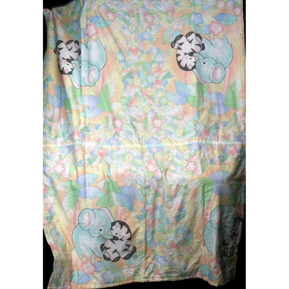 Elephant Zebra Goose Duck Baby Blanket Reversible Comforter Handmade Boy Girl - Picture 1 of 11